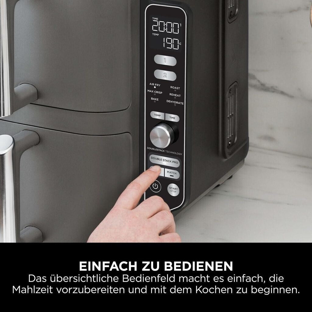 Ninja SL400EU Doppel-Heißluftfritteuse XL grau