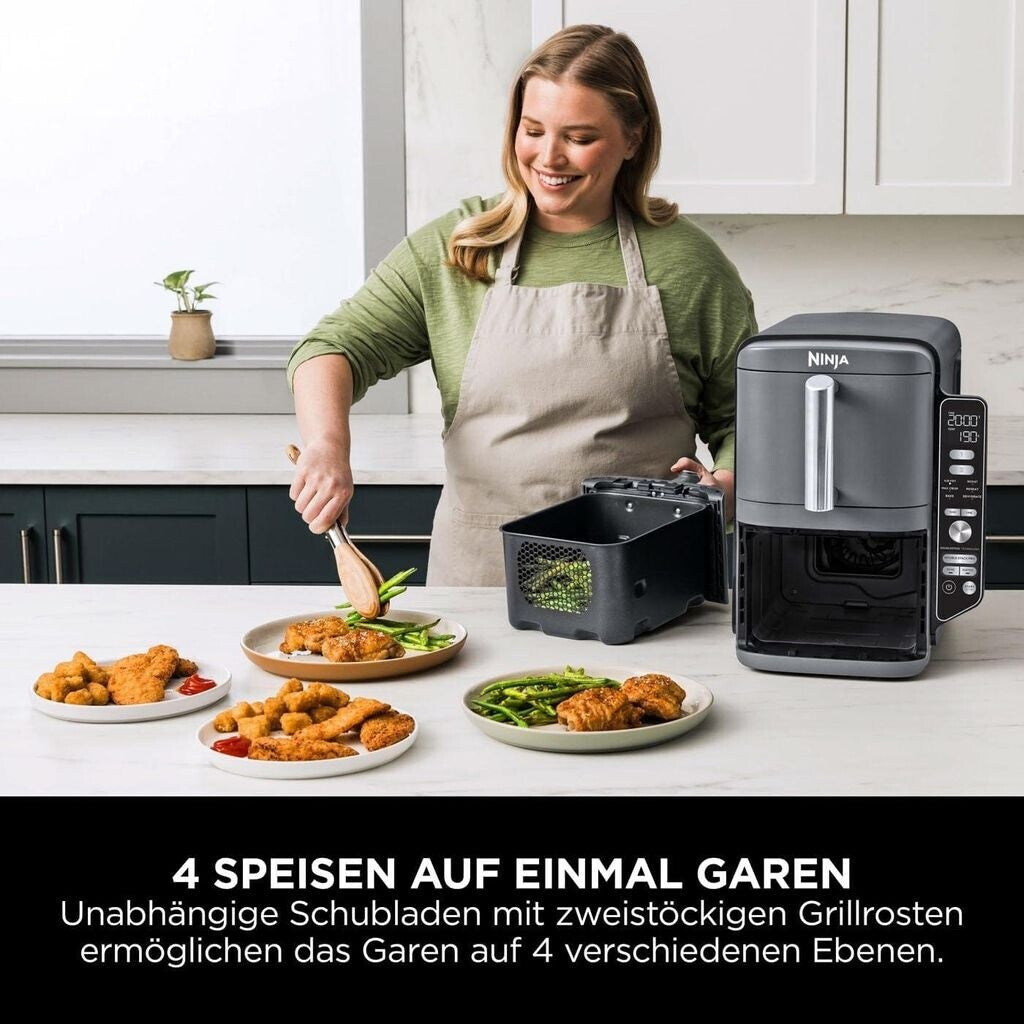 Ninja SL400EU Doppel-Heißluftfritteuse XL grau