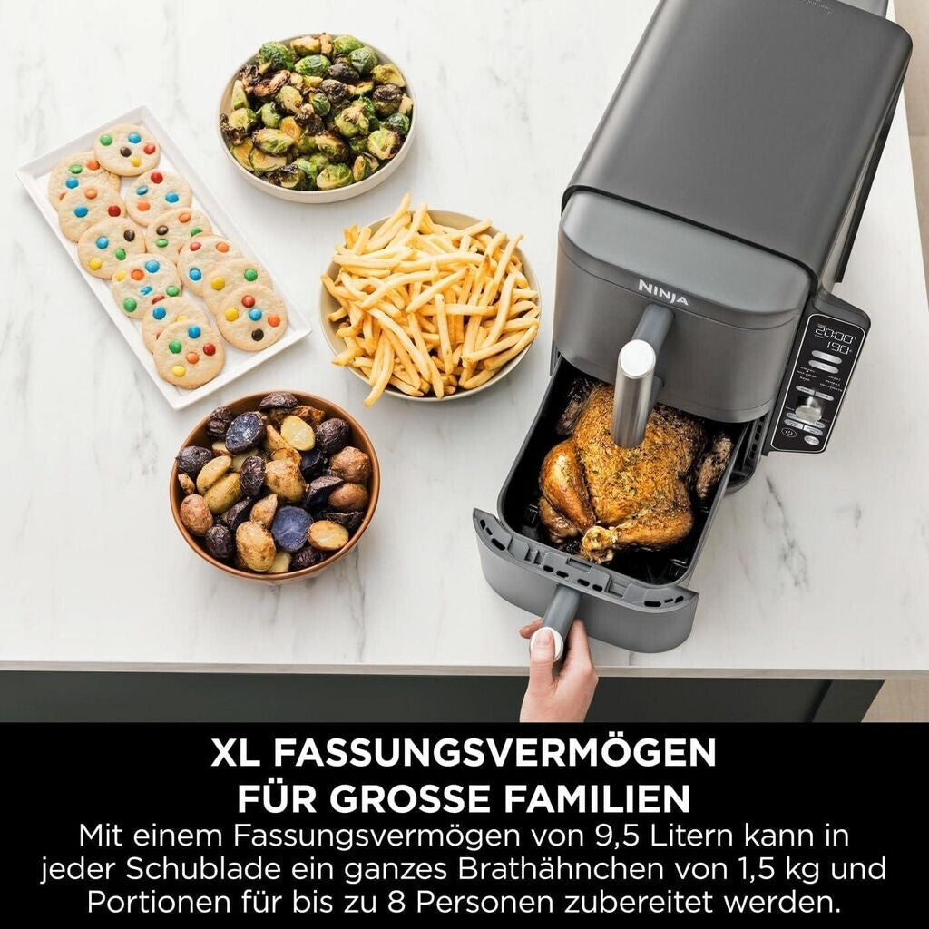 Ninja SL400EU Doppel-Heißluftfritteuse XL grau