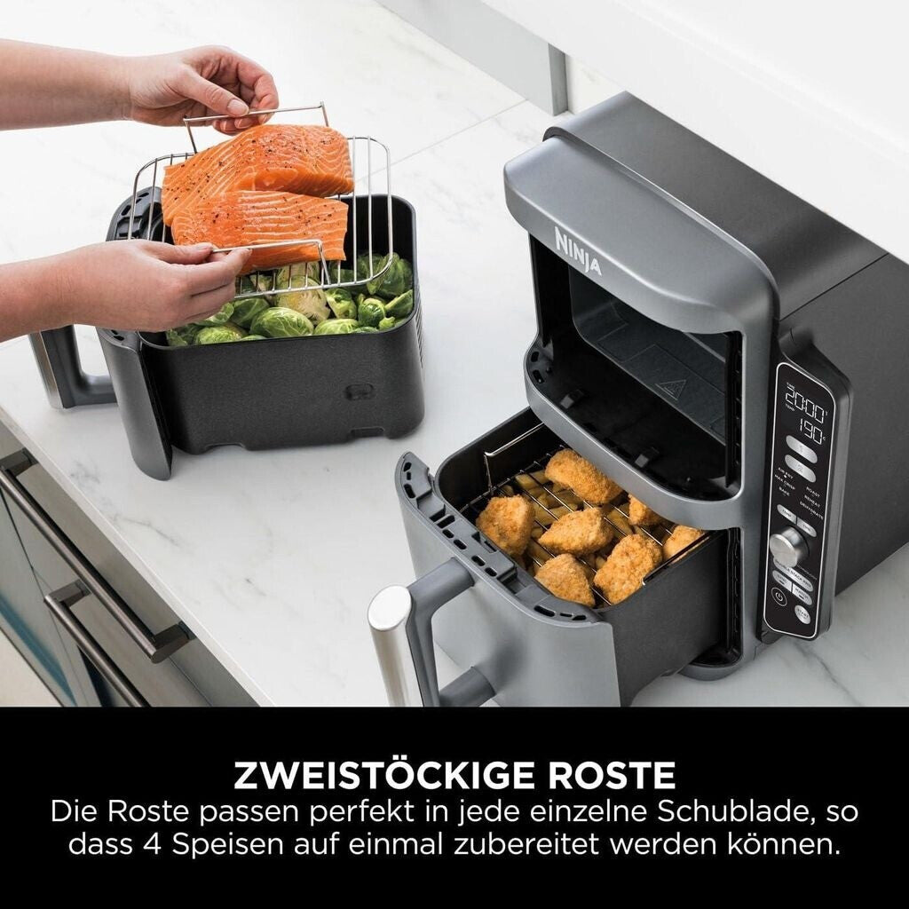 Ninja SL400EU Doppel-Heißluftfritteuse XL grau