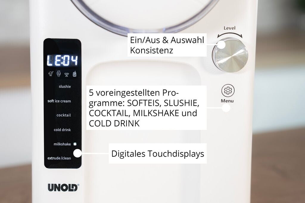 Unold 2in1-Slush u. Softeismaschine Sofie Eiscreme-Automat 2l ws